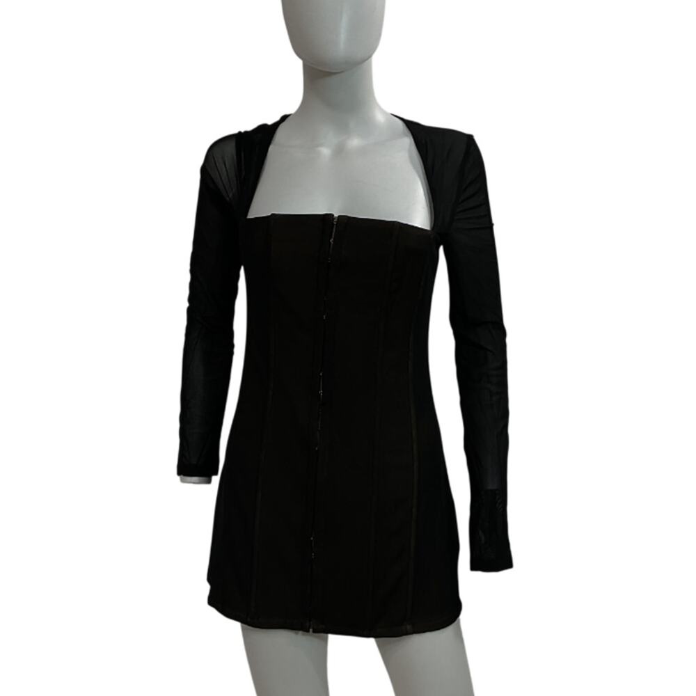 With Jean Sleek Black Al Mini Dress Size S NWT